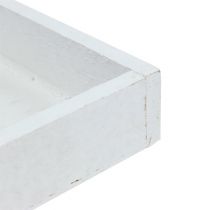 Product Wooden tray white 14cm x14cm x 3cm