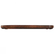 Product Wooden tray oval dark brown glazed decorative tray 40×12cm