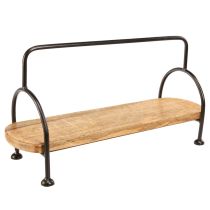 Product Wooden tray oval elongated decorative tray with handle 49×18×26cm