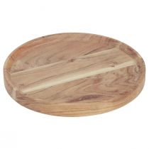 Product Wooden tray round acacia wood tray natural cutting board Ø25cm