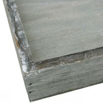Product Tray wood square gray, white washed decorative tray 19×19cm 2pcs