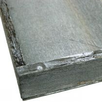 Product Tray wood square grey, white table decoration shabby chic 24.5×24.5cm 2pcs