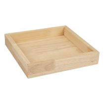 Product Wooden tray decorative tray wood square natural 25×25×3.5cm