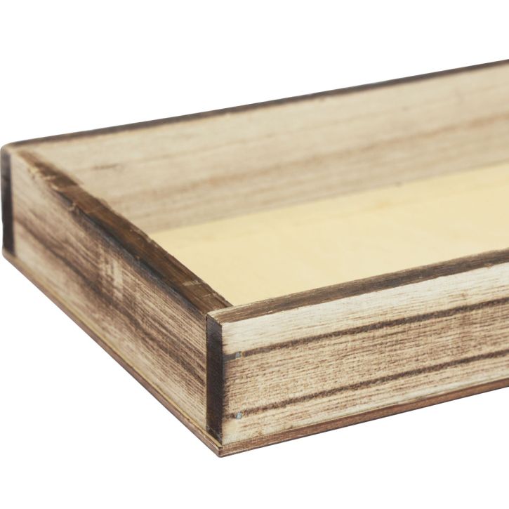 Product Flamed wooden tray, decorative tray, rustic table decoration, 20×10×3cm