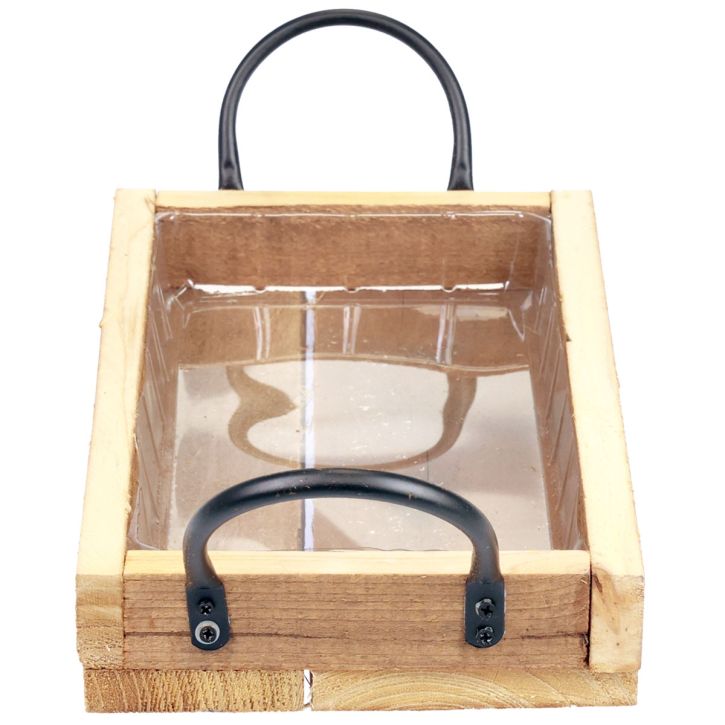 Product Wooden tray with handles decorative tray natural black 30×17×5cm