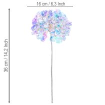 Product Artificial Hydrangea Flowering Branch in Iridescent Colors 36cm 2pcs