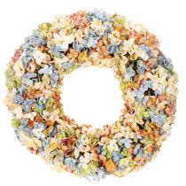 Product Artificial hydrangea wreath, colorful, for door and wall, 55cm