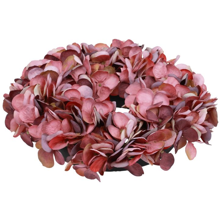 Product Artificial flowers decoration hydrangea wreath artificial old pink Ø26cm