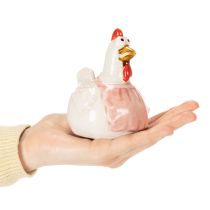 Product Ceramic chicken figurines for the living room, cute Easter table decoration for the home, 11cm, 2 pieces