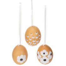 Product Easter egg hanging decoration, spring, Easter, real chicken eggs, natural, 6cm, 6 pieces