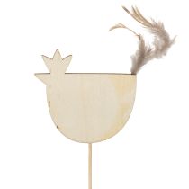 Product Chicken stakes in Easter design for cheerful spring decoration, 7cm, 12 pieces