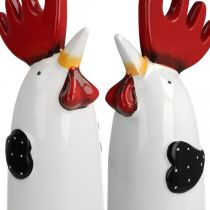 Ceramic Rooster Kitchen Decoration Chicken White H23cm 2pcs