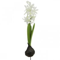 Artificial hyacinth with bulb artificial flower white to stick 29cm