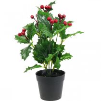 Holly in a pot artificial plants Ilex artificial 26cm