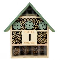 Product Insect Hotel Wooden Insect House Green Natural 26.5x9x31cm