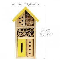 Product Insect hotel yellow wood insect house garden nesting box H26cm