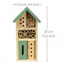 Product Insect Hotel Green Wooden Nesting Aid Garden Insect House H26cm