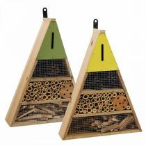 Insect Hotel Insect House Wood Green Yellow 30.5x39cm