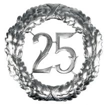 Anniversary number 25 in silver Ø40cm