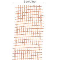 Product Jute ribbon, red-orange, mesh ribbon, jute, ecological, terracotta, 5cm wide, 40m long