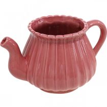Decorative teapot ceramic plant pot pink, red, white L19cm 3pcs