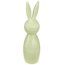 Product Ceramic Easter bunny figurine in pastel green, table decoration, 22cm, 2 pieces