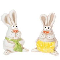 Product Easter Bunny Figurines, Hand-Painted Ceramic Decorations, Fun Design for Easter Decorating, 11cm, 4 Pieces
