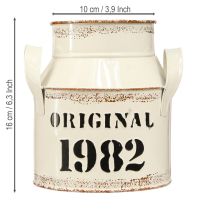Product Metal decorative jug “Original 1982” Cream Rust H16cm 2pcs