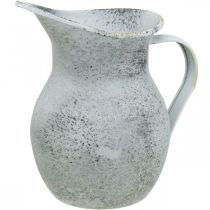Decorative jug metal washed white shabby chic H18.5cm