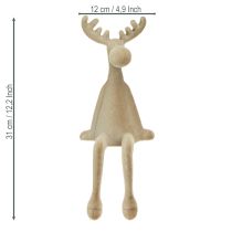 Product Elk flocked edge sitter brown 31cm 3 pieces
