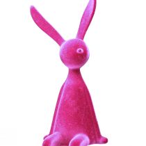 Product Shelf sitter rabbit, flocked, sitting Easter bunny, pink, 56cm