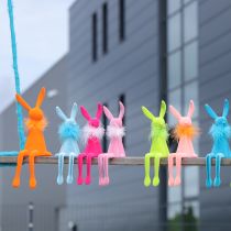 Product Easter Bunny Decoration, Shelf Sitter, Sitting Figure Made of Plastic for Spring, 27cm, 2 Pieces