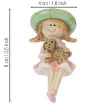 Product Shelf sitter Smiling girl with dog Ø4.5cm H9.5cm