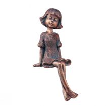 Product Edge seater garden figure sitting girl bronze 52cm
