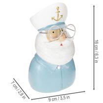 Product Captain figurine, maritime decoration with glasses and hat, 16cm