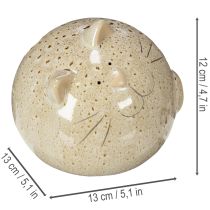 Product Ceramic Cat Decorative Figurine, Round Design for Living Room or Bedroom, 13cm, 2 Pieces