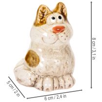 Product Ceramic Cat Decorative Figurines, Funny Animal Figurines for Living Room Decoration, 8cm, 4 Pieces