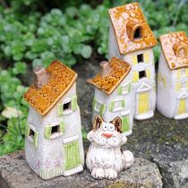 Product Ceramic Cat Decorative Figurines, Funny Animal Figurines for Living Room Decoration, 8cm, 4 Pieces