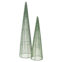 Product Metal flower cones, green, for floral arrangements, 62cm, 2 pieces