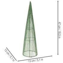 Product Metal flower cones, green, for floral arrangements, 62cm, 2 pieces