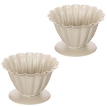 Product Bowl, goblet, flower calyx, cream-colored decoration, 9cm