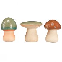 Product Ceramic Mushrooms Decoration Brown Green Blue Ceramic Decoration Ø4/5cm 6 pcs