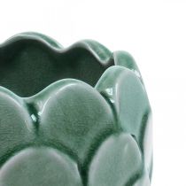 Ceramic Flowerpot Vintage Green Crackle Glaze Ø13cm H11cm
