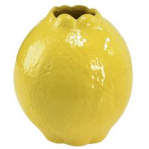 Ceramic Vase Yellow Lemon Decoration Mediterranean Ø12cm H14,5cm