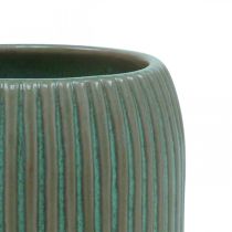 Ceramic vase with grooves Ceramic vase light green Ø13cm H20cm