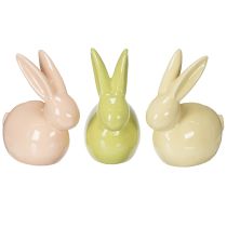Product Ceramic rabbit, decorative figurine for stylish Easter, 11×6.5×12.5cm, 3 pieces
