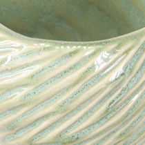 Product Ceramic bowls in green spiral design Ø9cm H7cm 4pcs