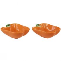 Product Ceramic bowls orange pepper decoration 16x13x4.5cm 2pcs