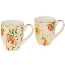 Product Ceramic cup peaches mug ceramic decoration H10.5cm 2pcs