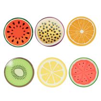 Product Fruit Coaster Set, Fruit Design, Table Decoration, Kitchen & Living Room, 10cm, 6 Pieces